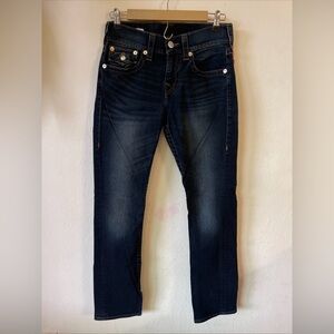 True Religion Men's Dark Blue Slim Straight Jeans